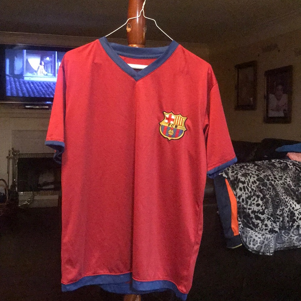 Red and navy Barca fcb Jersey set